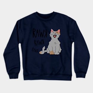 Cute kitty roaring Crewneck Sweatshirt